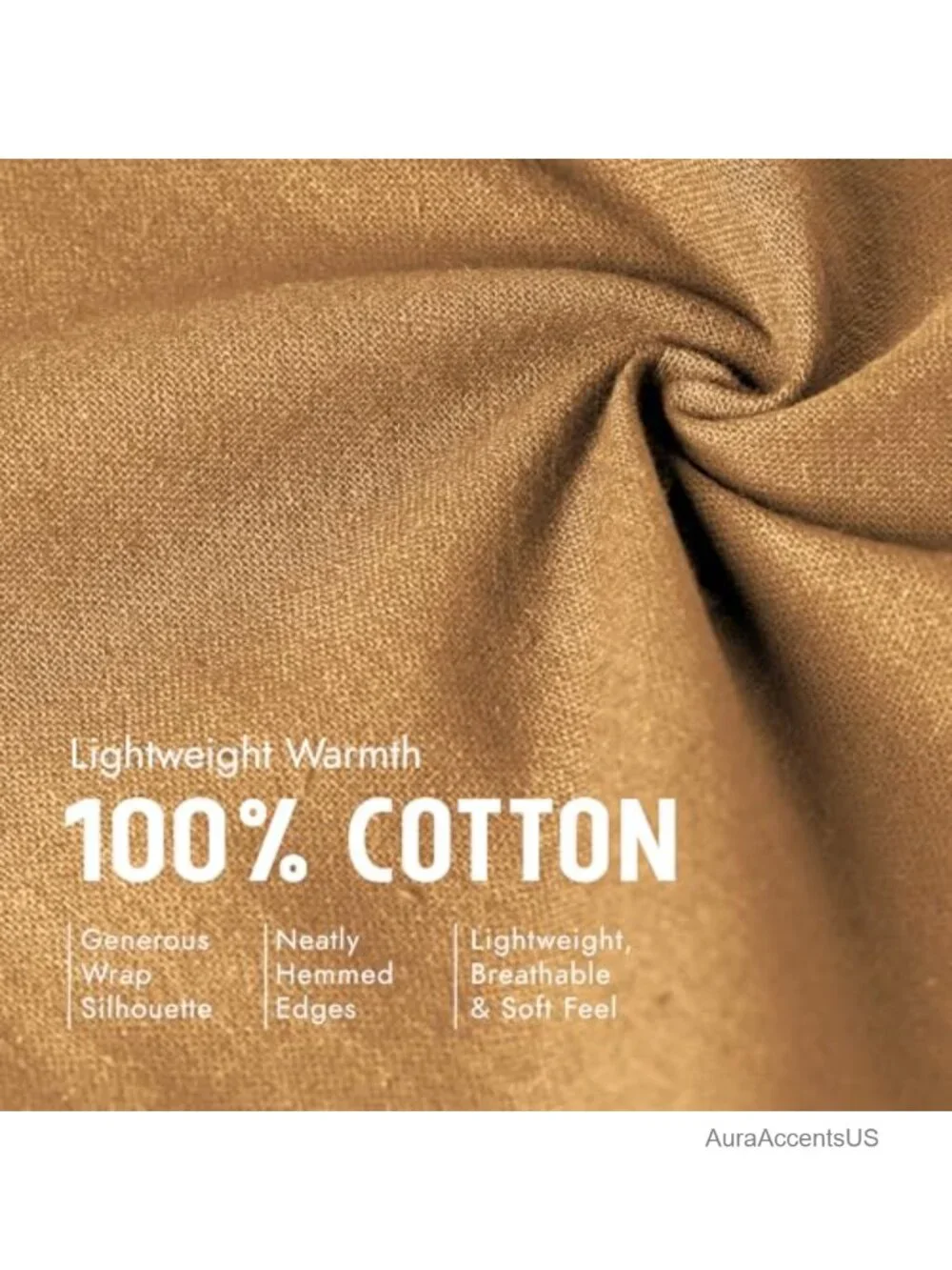 Oversized Cotton Shawl Wrap & Travel Scarf, 78x30